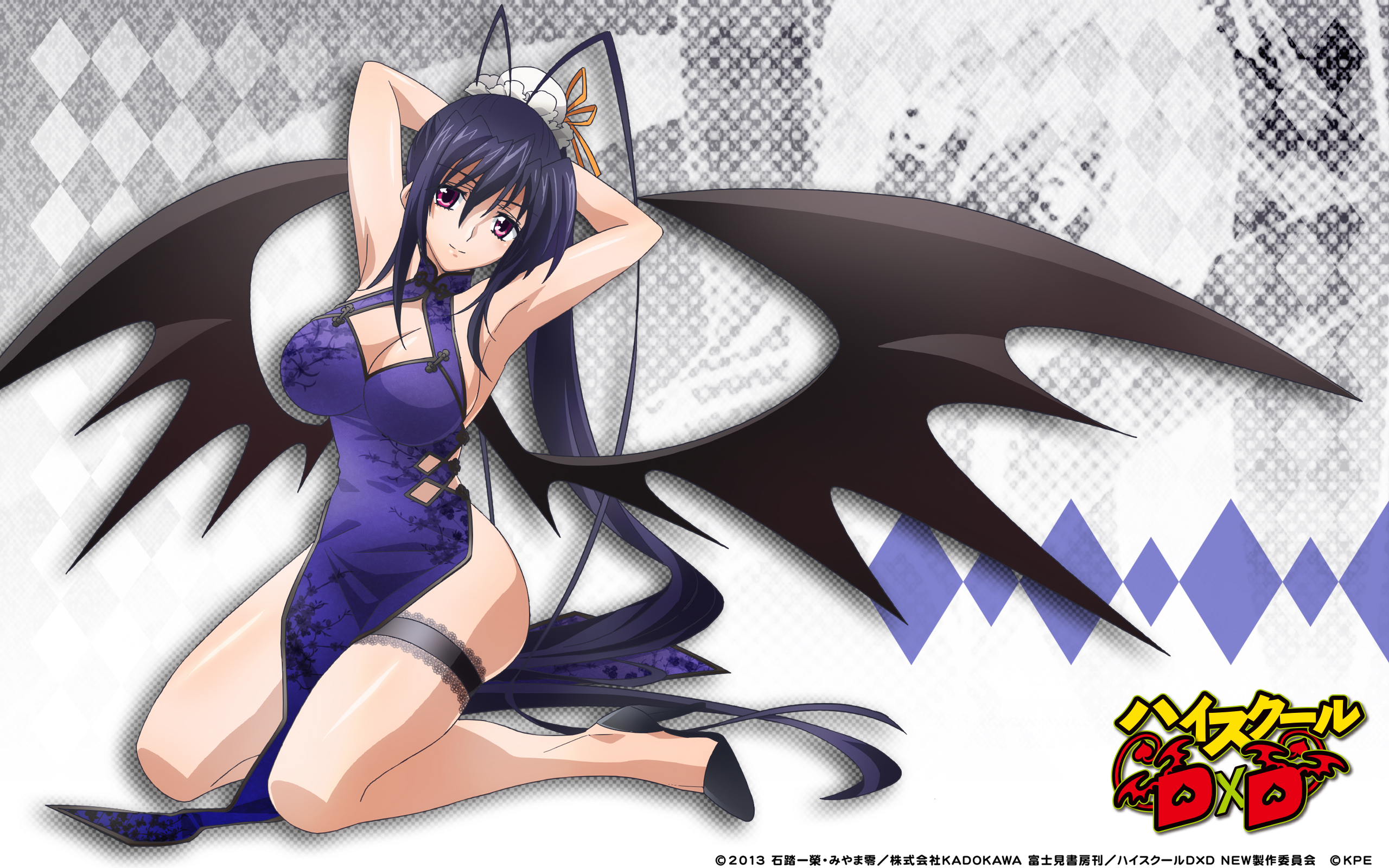 Highschool Dxd Himejima Akeno Chinadress Cleavage Garter